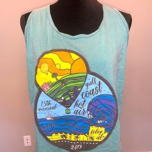 Teal air balloon tank top, size M